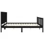 Bed frame with black solid wood headboard 200x200 cm by vidaXL, Beds and slatted bases - Ref: Foro24-3192450, Price: 219,11 €...
