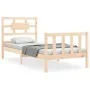 Bed frame with solid wood headboard by vidaXL, Beds and slatted bases - Ref: Foro24-3192521, Price: 92,35 €, Discount: %