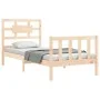 Bed frame with solid wood headboard by vidaXL, Beds and slatted bases - Ref: Foro24-3192521, Price: 92,35 €, Discount: %