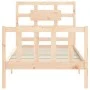 Bed frame with solid wood headboard by vidaXL, Beds and slatted bases - Ref: Foro24-3192521, Price: 92,35 €, Discount: %