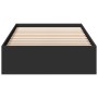 Cama con cajones madera de ingeniería negro 100x200 cm
