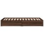 Cama con cajones madera de ingeniería marrón roble 100x200 cm