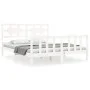 Estructura de cama con cabecero madera maciza blanco 160x200 cm de vidaXL, Camas y somieres - Ref: Foro24-3192567, Precio: 14...