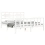 Estructura de cama con cabecero madera maciza blanco 160x200 cm de vidaXL, Camas y somieres - Ref: Foro24-3192567, Precio: 14...