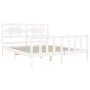 Estructura de cama con cabecero madera maciza blanco 160x200 cm de vidaXL, Camas y somieres - Ref: Foro24-3192567, Precio: 14...