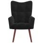 Sillón de relax con taburete terciopelo negro