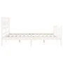 Estructura de cama con cabecero madera maciza blanco 160x200 cm de vidaXL, Camas y somieres - Ref: Foro24-3192567, Precio: 14...