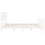 White solid wood bed frame with headboard 160x200 cm by vidaXL, Beds and slatted bases - Ref: Foro24-3192567, Price: 148,13 €...