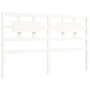 White solid wood bed frame with headboard 160x200 cm by vidaXL, Beds and slatted bases - Ref: Foro24-3192567, Price: 148,13 €...