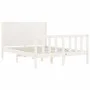 White solid wood bed frame with headboard 140x200 cm by vidaXL, Beds and slatted bases - Ref: Foro24-3192752, Price: 193,65 €...