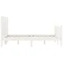 White solid wood bed frame with headboard 140x200 cm by vidaXL, Beds and slatted bases - Ref: Foro24-3192752, Price: 193,65 €...