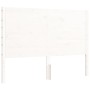 White solid wood bed frame with headboard 140x200 cm by vidaXL, Beds and slatted bases - Ref: Foro24-3192752, Price: 196,58 €...