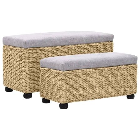 Juego de bancos 2 piezas hierba marina gris von vidaXL, Bänke für Hallen und Lager - Ref: Foro24-246107, Preis: 165,84 €, Rab...