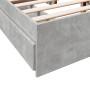 Cama con cajones madera ingeniería gris hormigón 140x190 cm