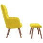 Sillón de relax con taburete terciopelo amarillo mostaza