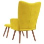 Sillón de relax con taburete terciopelo amarillo mostaza