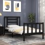 Single bed frame with black solid wood headboard by vidaXL, Beds and slatted bases - Ref: Foro24-3192845, Price: 120,33 €, Di...