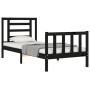 Single bed frame with black solid wood headboard by vidaXL, Beds and slatted bases - Ref: Foro24-3192845, Price: 120,33 €, Di...