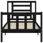 Estructura de cama individual con cabecero madera maciza negro de vidaXL, Camas y somieres - Ref: Foro24-3192845, Precio: 118...