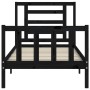 Single bed frame with black solid wood headboard by vidaXL, Beds and slatted bases - Ref: Foro24-3192845, Price: 120,33 €, Di...