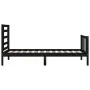 Estructura de cama individual con cabecero madera maciza negro de vidaXL, Camas y somieres - Ref: Foro24-3192845, Precio: 118...