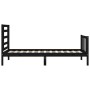 Single bed frame with black solid wood headboard by vidaXL, Beds and slatted bases - Ref: Foro24-3192845, Price: 120,33 €, Di...