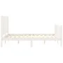 Double bed frame with white solid wood headboard by vidaXL, Beds and slatted bases - Ref: Foro24-3192787, Price: 132,24 €, Di...