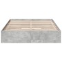 Cama con cajones madera ingeniería gris hormigón 135x190 cm