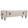 Solid wood and steel storage bench 111x34x37 cm by vidaXL, Benches for halls and storage - Ref: Foro24-245763, Price: 155,01 ...