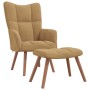 Sillón de relax con taburete terciopelo marrón