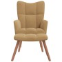 Sillón de relax con taburete terciopelo marrón