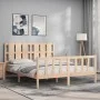 Bettgestell mit Massivholzkopfteil 160x200 cm von vidaXL, Betten und Lattenroste - Ref: Foro24-3192241, Preis: 141,47 €, Raba...