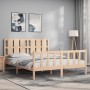 Estructura de cama con cabecero madera maciza 160x200 cm de vidaXL, Camas y somieres - Ref: Foro24-3192241, Precio: 143,24 €,...