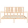 Estructura de cama con cabecero madera maciza 160x200 cm de vidaXL, Camas y somieres - Ref: Foro24-3192241, Precio: 143,24 €,...