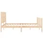 Bed frame with solid wood headboard 160x200 cm by vidaXL, Beds and slatted bases - Ref: Foro24-3192241, Price: 141,50 €, Disc...
