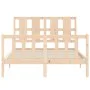 Bed frame with solid wood headboard 140x190 cm by vidaXL, Beds and slatted bases - Ref: Foro24-3192211, Price: 130,96 €, Disc...