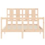 Estructura de cama con cabecero madera maciza 140x190 cm