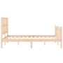 Estructura de cama con cabecero madera maciza 140x190 cm