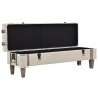 Solid wood and steel storage bench 111x34x37 cm by vidaXL, Benches for halls and storage - Ref: Foro24-245763, Price: 155,01 ...