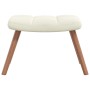 Sillón de relax con taburete terciopelo blanco crema