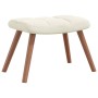 Sillón de relax con taburete terciopelo blanco crema
