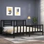 Estructura de cama con cabecero madera maciza negro 200x200 cm de vidaXL, Camas y somieres - Ref: Foro24-3192905, Precio: 204...