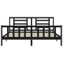 Bed frame with black solid wood headboard 200x200 cm by vidaXL, Beds and slatted bases - Ref: Foro24-3192905, Price: 206,97 €...