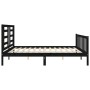 Bed frame with black solid wood headboard 200x200 cm by vidaXL, Beds and slatted bases - Ref: Foro24-3192905, Price: 206,97 €...