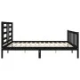 Bettgestell mit schwarzem Massivholzkopfteil 200x200 cm von vidaXL, Betten und Lattenroste - Ref: Foro24-3192905, Preis: 204,...