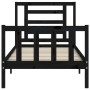 Bed frame with black solid wood headboard 100x200 cm by vidaXL, Beds and slatted bases - Ref: Foro24-3192875, Price: 131,95 €...