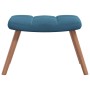 Sillón de relax con taburete terciopelo azul