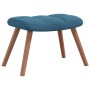 Sillón de relax con taburete terciopelo azul
