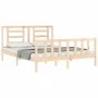 Bed frame with solid wood headboard 160x200 cm by vidaXL, Beds and slatted bases - Ref: Foro24-3192891, Price: 130,62 €, Disc...
