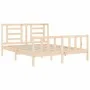 Bed frame with solid wood headboard 160x200 cm by vidaXL, Beds and slatted bases - Ref: Foro24-3192891, Price: 130,62 €, Disc...